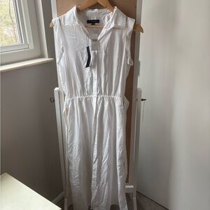 Banana Republic White Sleeveless Shirt Dress NEW Cotton Size 2 Summer
